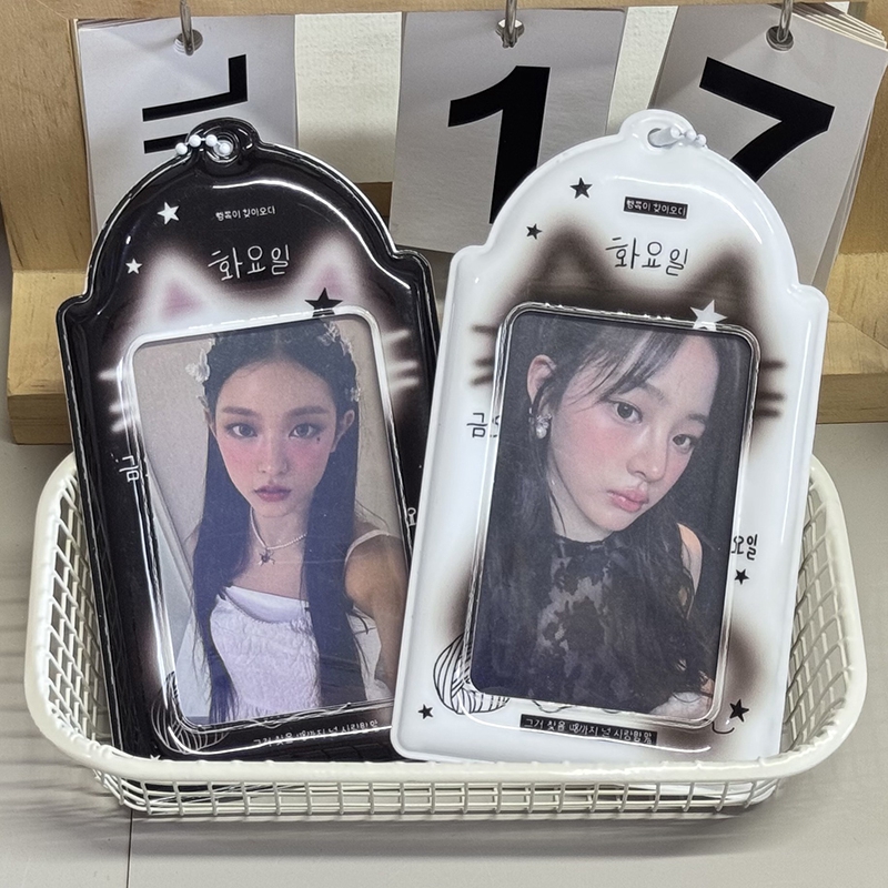 Portatarjetas de fotos de gato Y2K, soporte para sesión fotográfica Idol Kpop, llavero, mochila, colgante de exhibición, funda protectora para tarjeta de estudiante, álbum de fotos