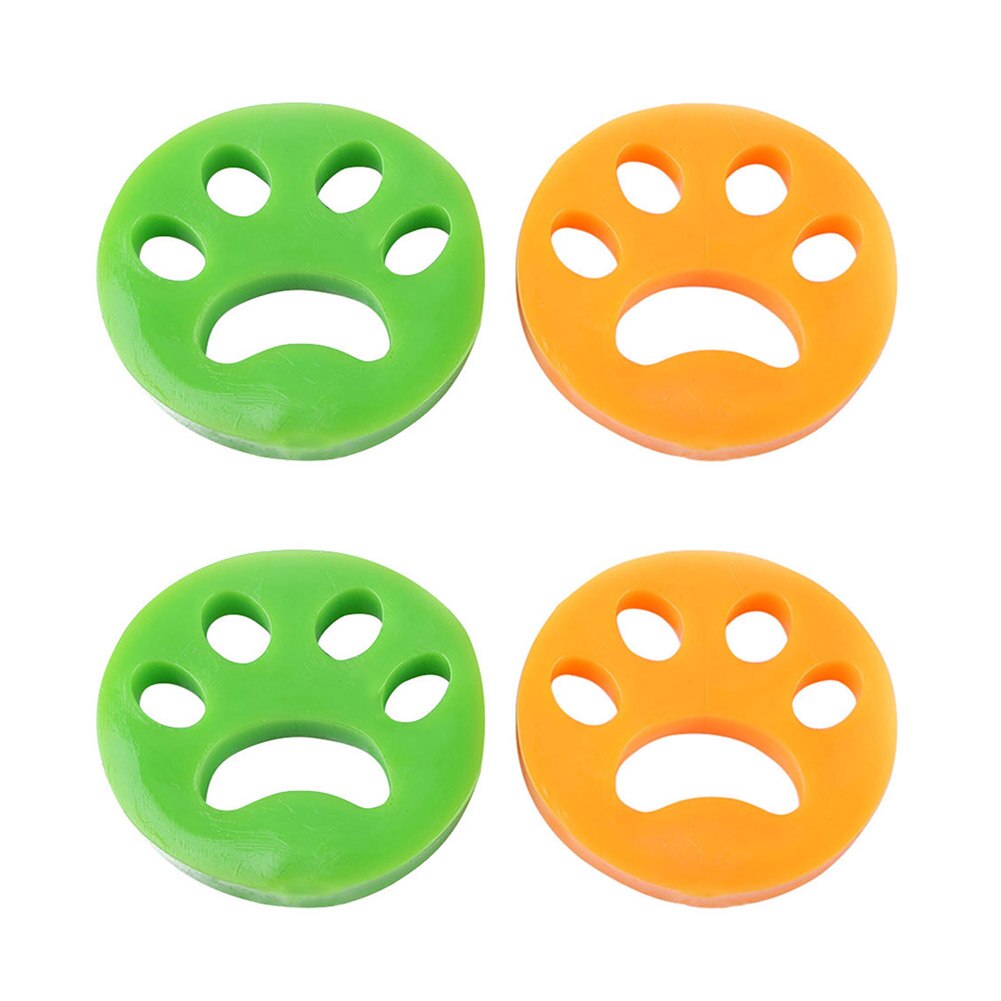 2/4pc Reusable Cleaning Laundry Catcher Pet Hair Catcher Cat Dog Fur Lint Hair Remover Clothes Dryer Washing Machine Accessories: 4pcs Round