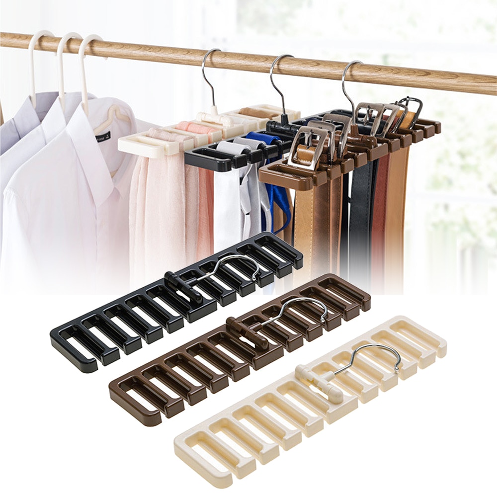 Multifunction Storage Rack Tie Belt Organizer Rotating Tie Hanger Holder Closet Organization Wardrobe Finishing Rack Space Saver