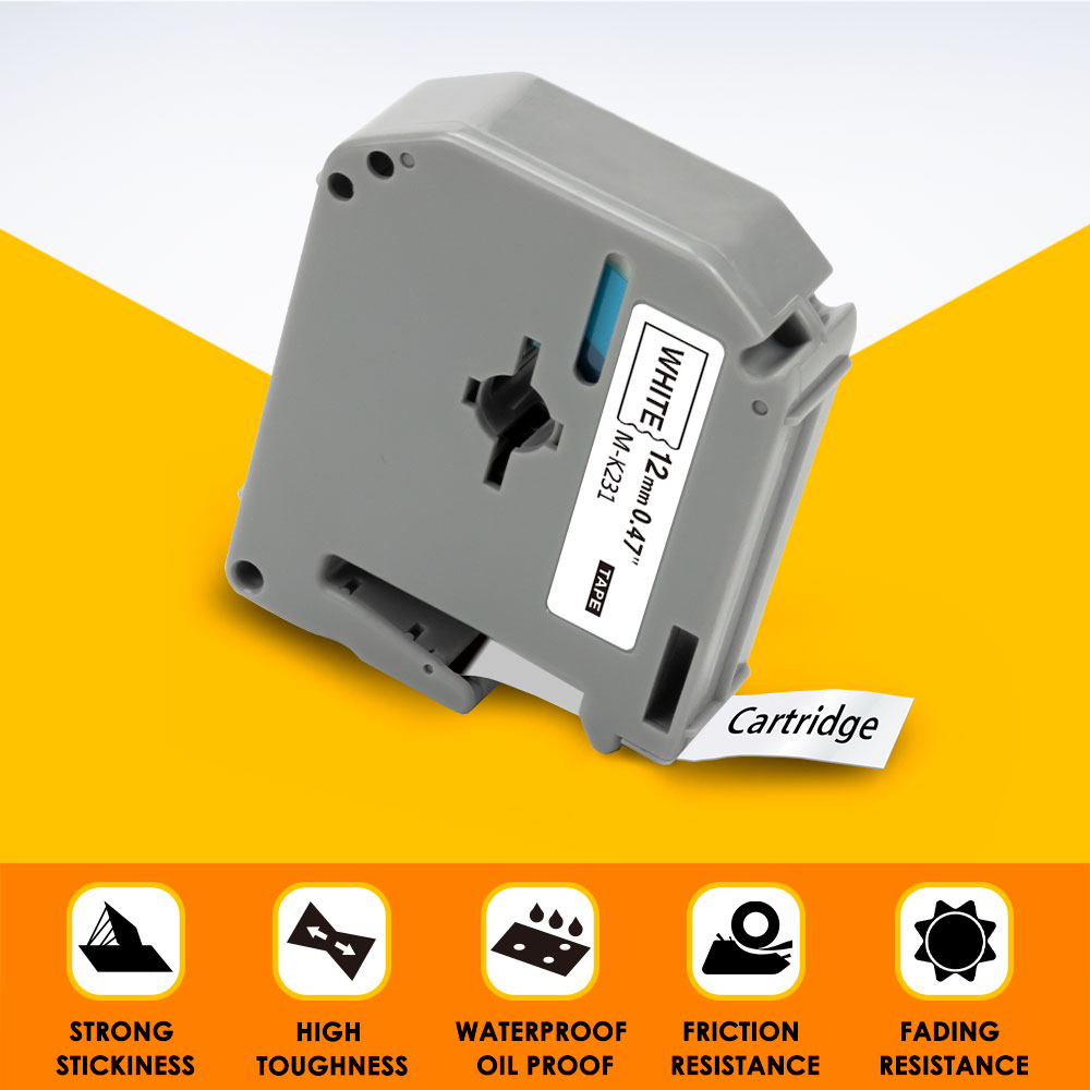 9mm M Tape MK221 Compatible for Brother MK-121 M-K221 MK-421 MK-521 Work for Brother P-touch Label Printer PT-90 PT80 PT70 PT65