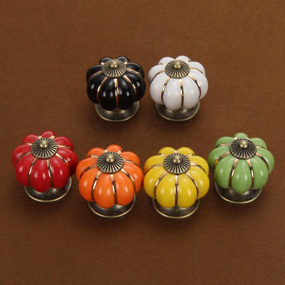 Diamond Shape Cabinet Knobs Bedroom Kitchen Drawer Clear Pumpkin Ceramic Cabinet Knobs Drawer Glass Pull Handles