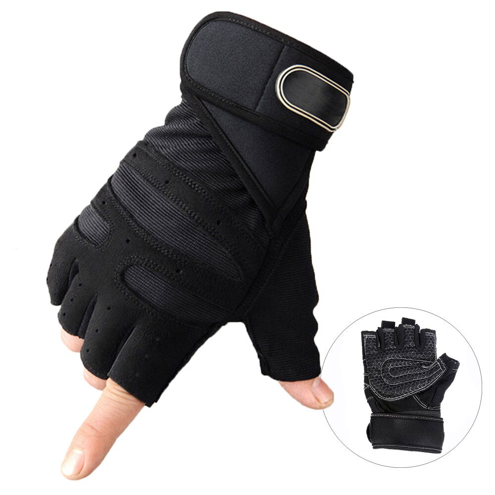 Zacro gym handschoenen fitness gewichtheffen handschoenen bodybuilding training sport oefening sport workout handschoen voor mannen vrouwen m/l/xl: Zwart / M