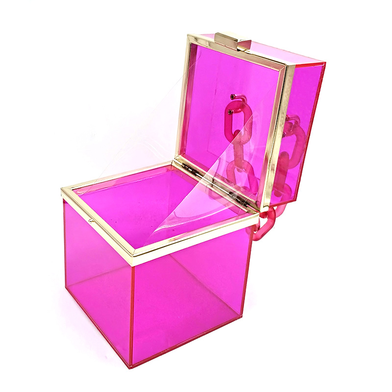 MIX ORDER Transparent bag women evening party bag bridal wedding tote bag clear acrylic square box