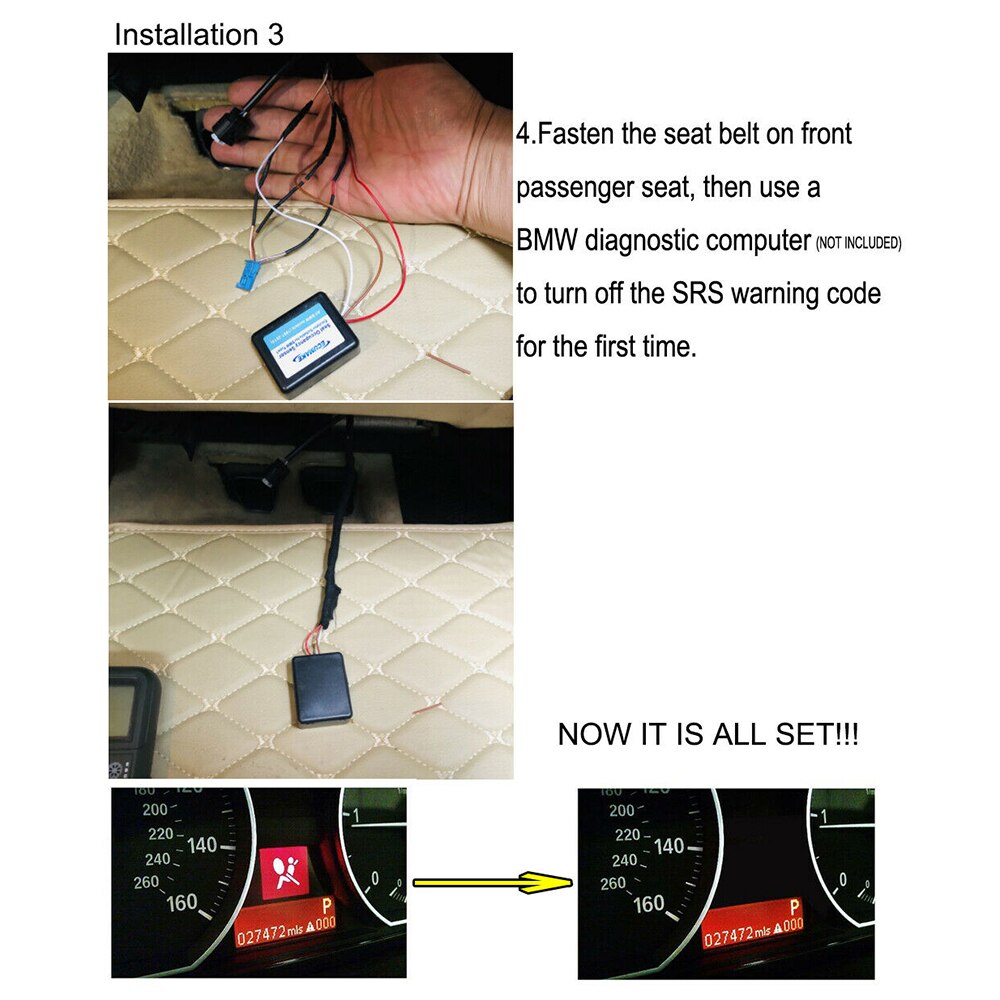 Passenger Seat Occupancy Mat Bypass For BMW E60 E90 X5 X6 Airbag Sensor Emulator Durable And Practical