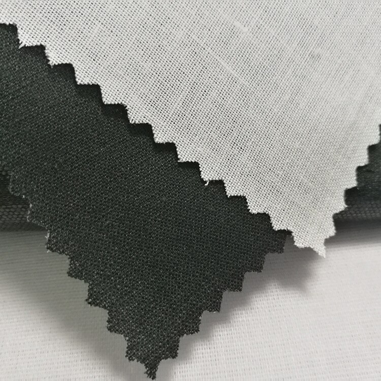 Polyesterstrik strikjern på grænseflade klæbende skjortekraveforing sort hvid diy håndværk quiltning patchwork: Ingen lim hvid