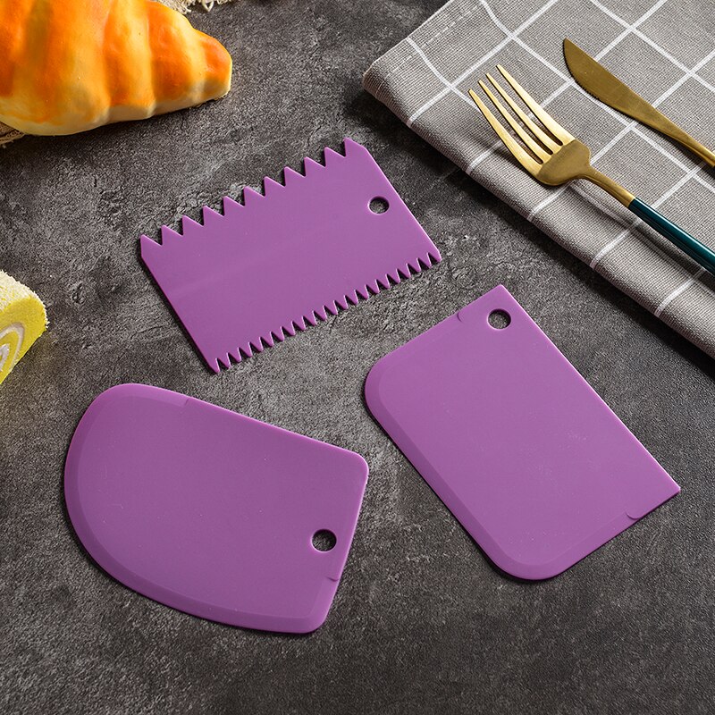 3 pcs/set Dough Cake Cutter Slicer Spatula for Cake Cream Scraper Cake Blade Spatula For Cake Patisserie Cake Tool