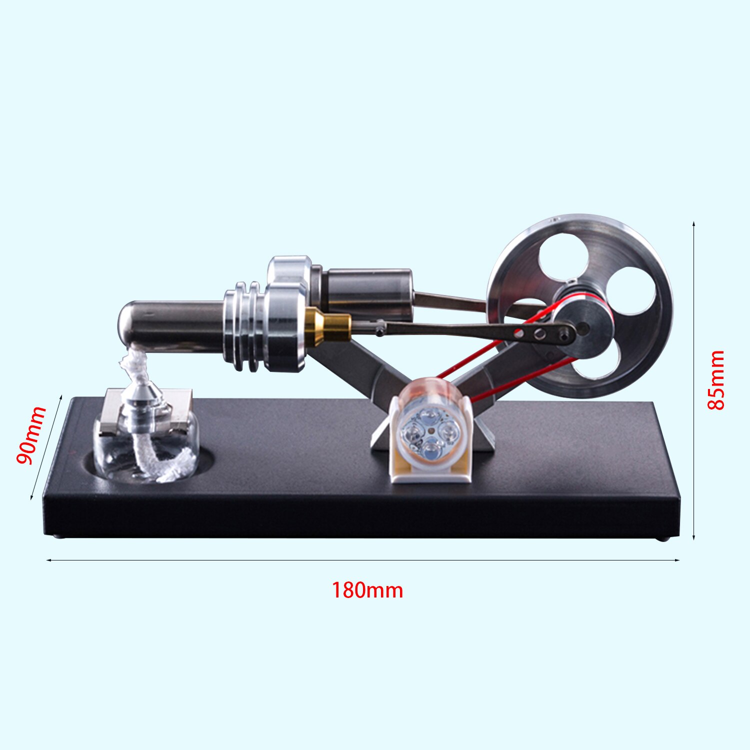 4 stücke LED-leuchten Strom Generator Physik Pädagogisches Spielzeug Lehrmittel Mit Luft Stirling-Motor- Motor- Modell DIY Bausatz