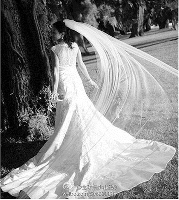 Voile de mariée blanc ivoire bon marché à 3m longueurs avec peigne, voile de mariée long à une couche, bord coupé, accessoires de mariage