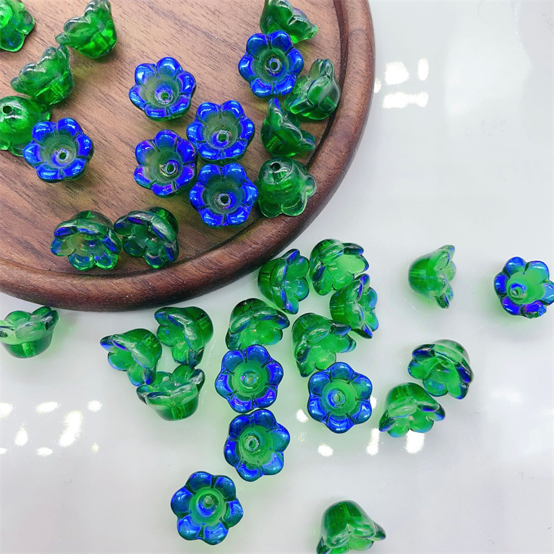 Perles de Verre en Forme de Fleur de Muguet, Accessoire de 6x10mm, 50 Pièces/Lot