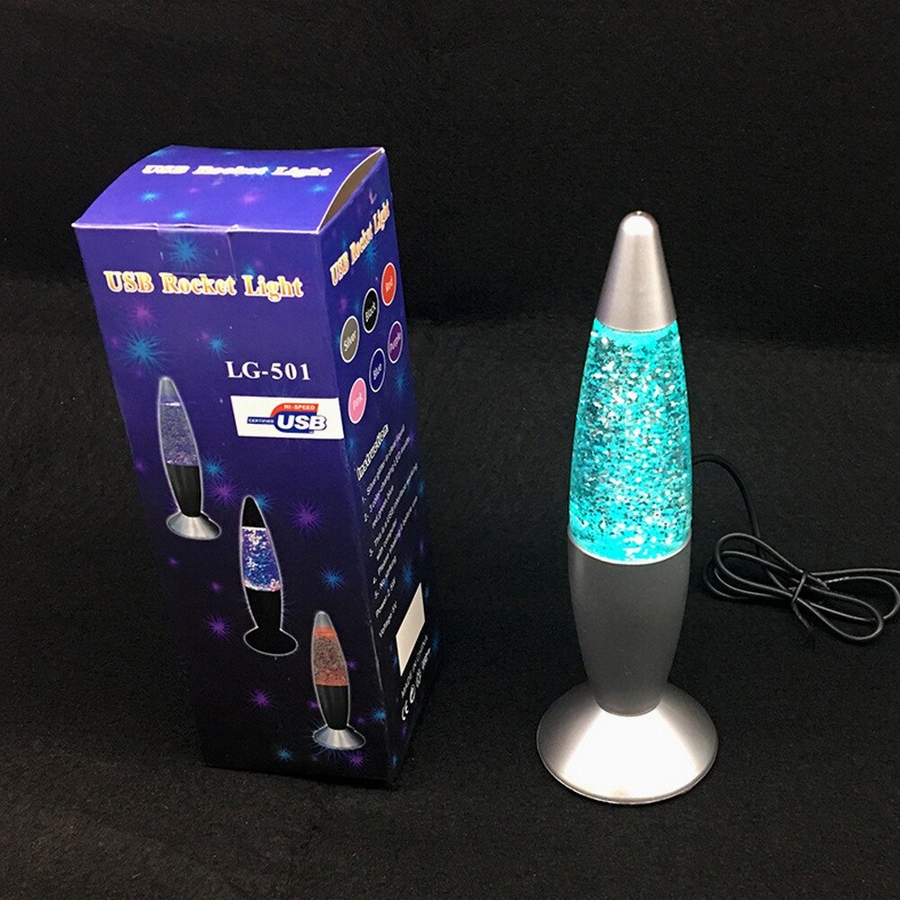 LED Rocket USB Night Light 5V 2.5 W Home Decoration Light Lava Lamp RGB Built-in Smart Light Sensor Multi-occasion Night Light