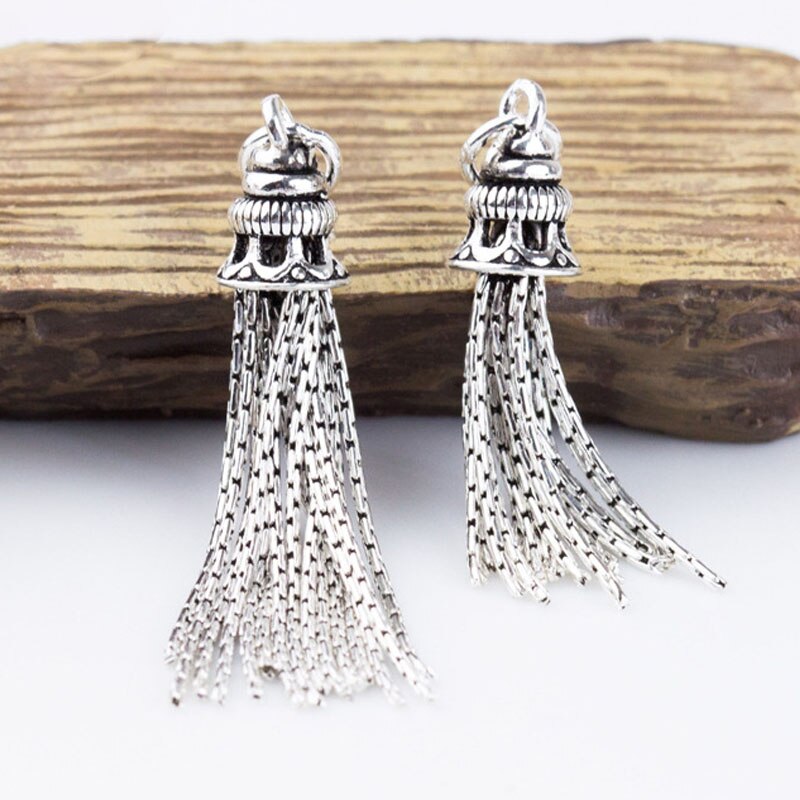 Chaîne serpent en argent Sterling 100% 925, breloques pompon 30mm 40mm de longueur, décoration boucles d'oreilles, pendentifs de collier, bijoux DIY