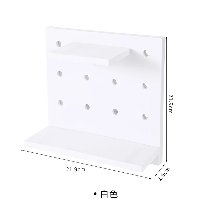 Aan De Muur Gemonteerde Hole Board Muur Plank Gratis Ponsen Hanger Boekenplank Figuur Display Planken Staan Slaapkamer Bureau Muur Opslag Decor: Black