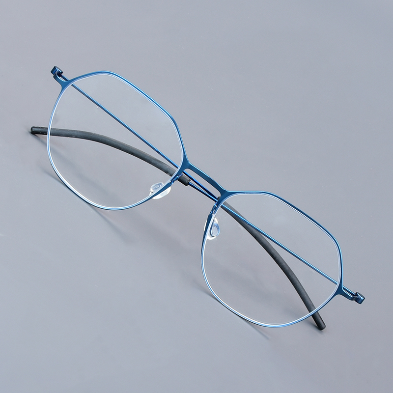 Dänemark Runde Blaue Brillen Männer Schraubenlose Unregelmäßige Gläser Rahmen Frauen Ultraleicht Brille Dünne Brillen 5540