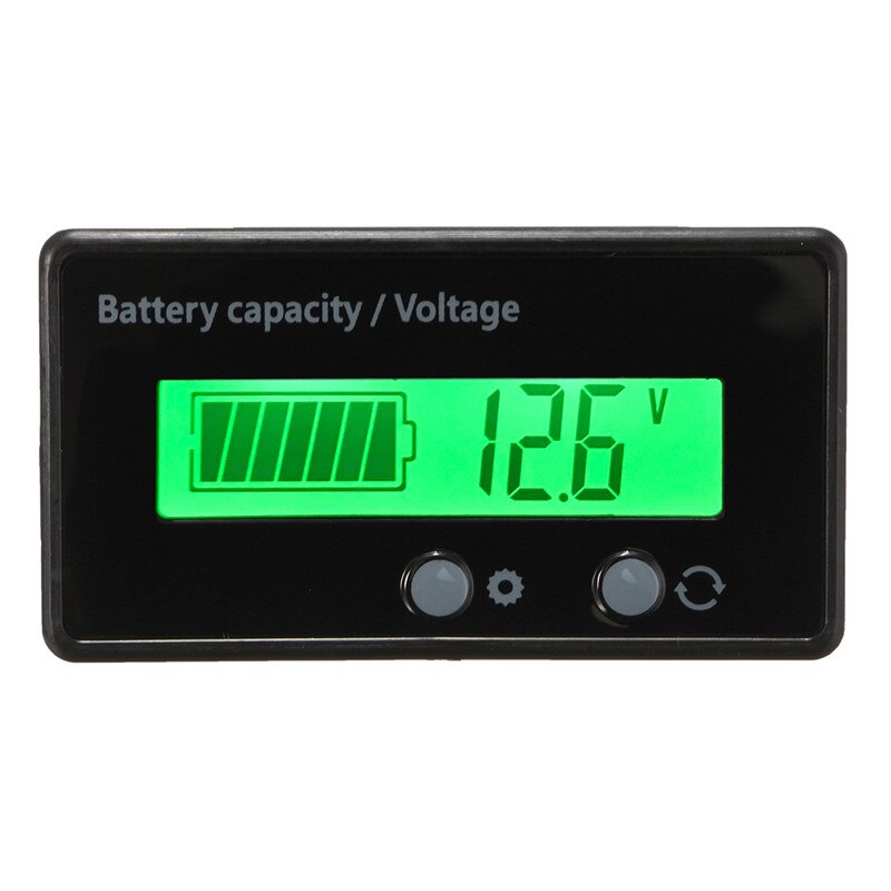 12V 6-63V LCD voiture plomb acide plomb batterie au Lithium niveau de Charge indicateur de capacité compteur numérique LED testeur voltmètre affichage: Green
