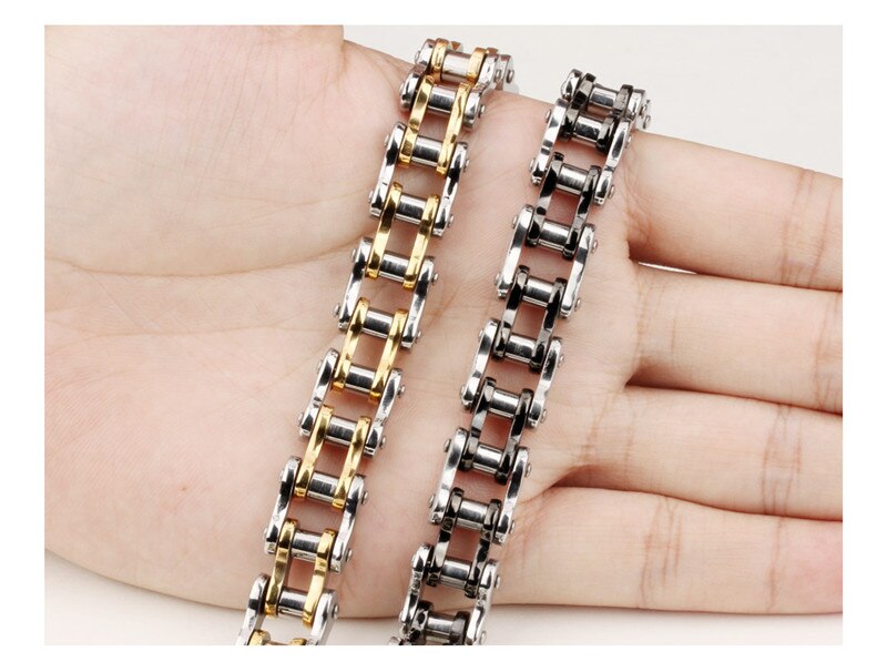 Modyle Biker 316L Stainless Steel Mens Bracelet Sports Jewelry Bike Bicycle Chain Link Bracelet Casual Jewellery