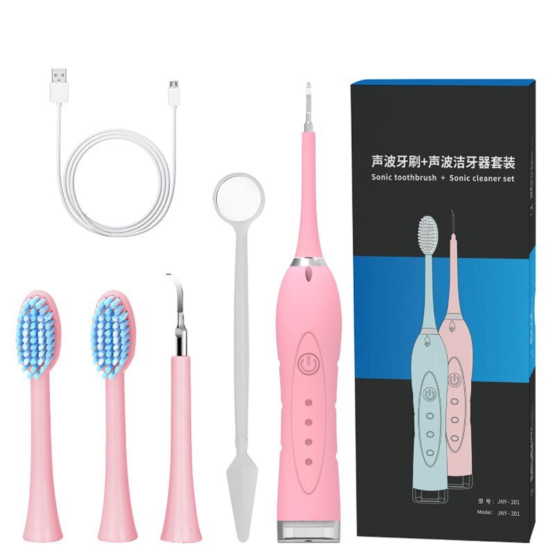 Sonic Electric Toothbrush with Replacement Brush Heads Ultrasonic Rechargeable 4 Mode USB Charger Electronic Teeth Brush
