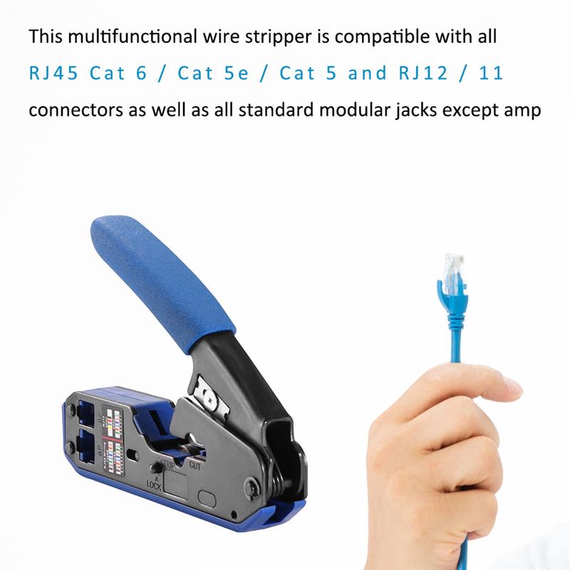 Network Crimping Pliers Cable Wire Stripper For Rj45 Cat6 Cat5e Cat5 Rj11 Rj12 Connector