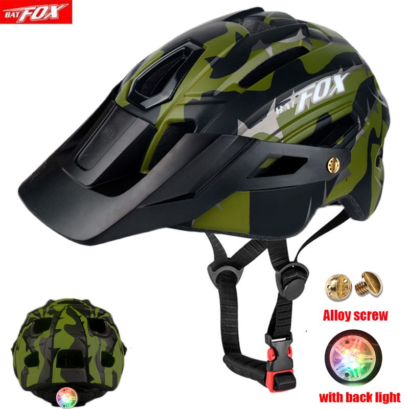 Batfox Fietshelmen Led Back Light Mannen Intergrally-Gegoten Fietshelm Ultralight Weg Mountainbike Helm Sport Veilig Hoed