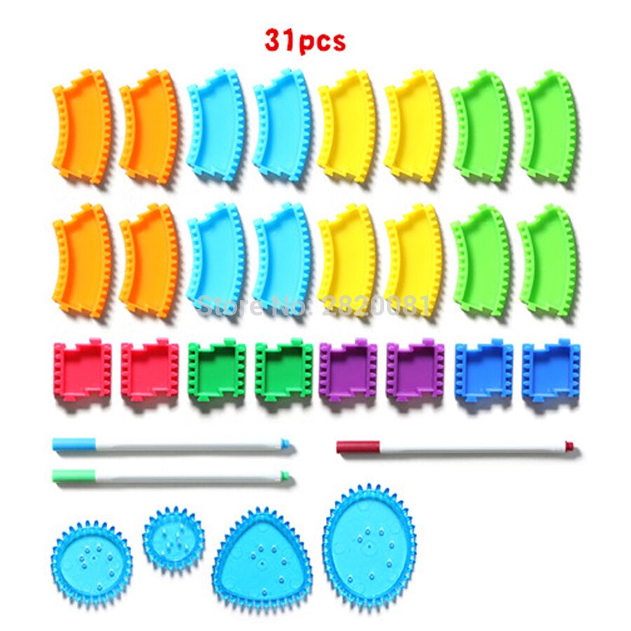 Spirograph skinne samle tegnesæt 31 stk maling farvelægning spil spiral design pædagogisk interesse spor tegne legetøj