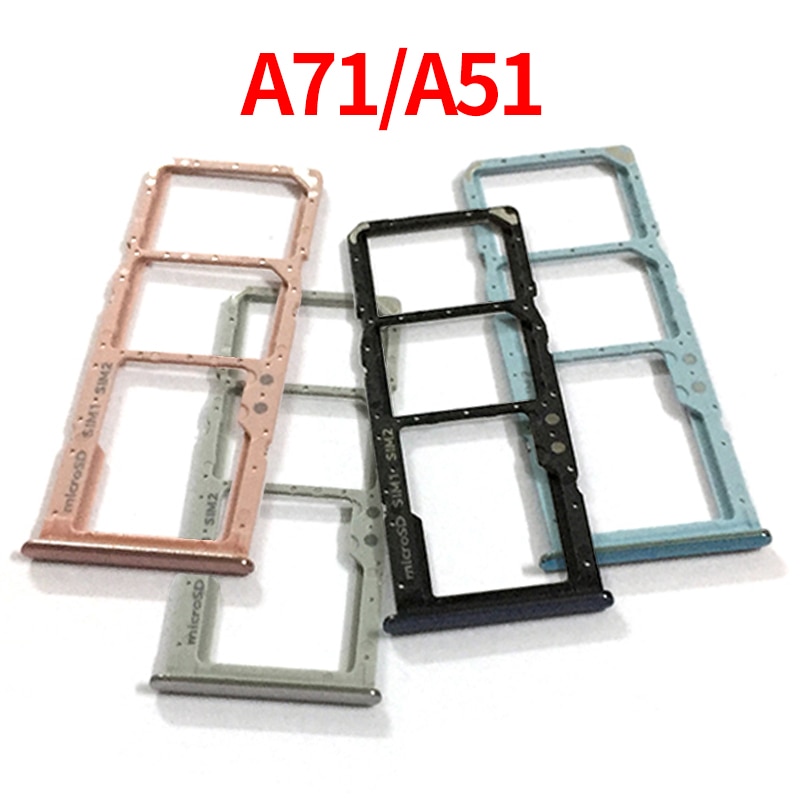 Voor Samsung Galaxy A51 A71 A515 A715 Sim Kaart Lade Sd Reader Houder Dual Sim Card Tray Slot Houder Vervanging deel