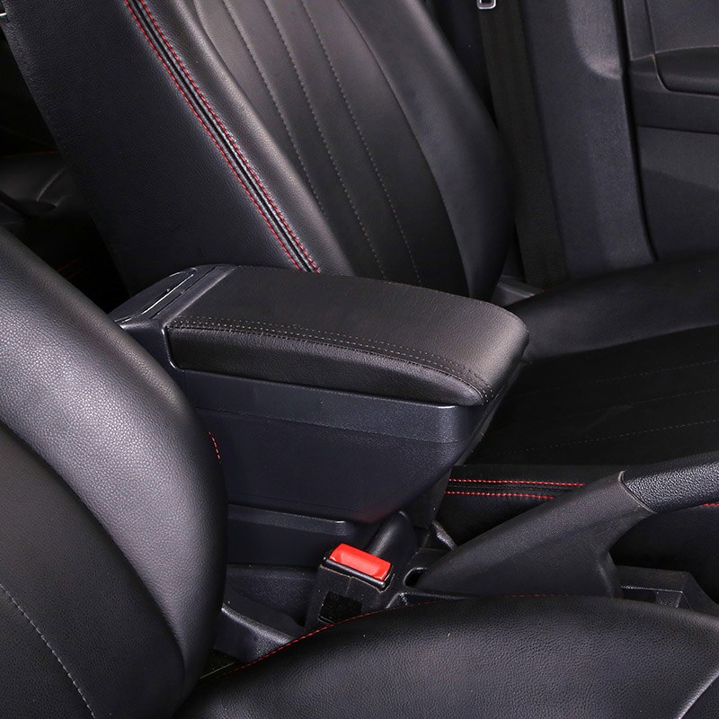 Boîte accoudoir Double couche rotative pour Renault Sandero Dacia, accessoires de rangement de contenu central support de verre: B Style All Black