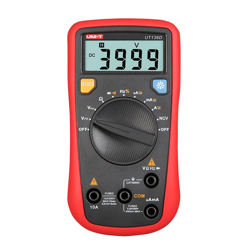 UNI-T UT136D Modern Digital Multimeters NCV Test Auto Range Handheld Continuity Buzzer Data Hold Auto Power Off