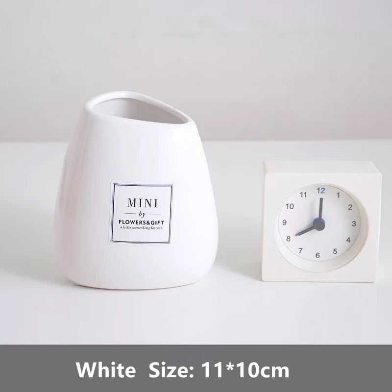 Escova de maquiagem cerâmica frasco de armazenamento rosa cerâmica garrafa de armazenamento organizador de armazenamento de cosméticos caneta titular desktop recipiente de cerâmica: Style 7