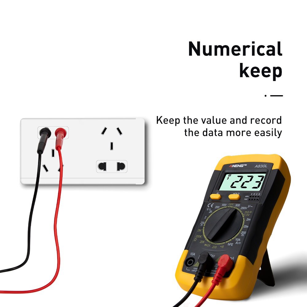 Digital Multimeter Voltmeter Ammeter ESR Meter Mini Multimeter Multi Meter AC/DC Volt DC Current On and off Tester