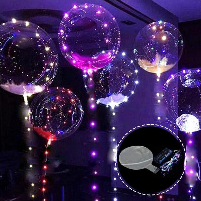 Herbruikbare Lichtgevende Led Ballon Transparante Ronde Bubble Decoratie Decor Party P0C7