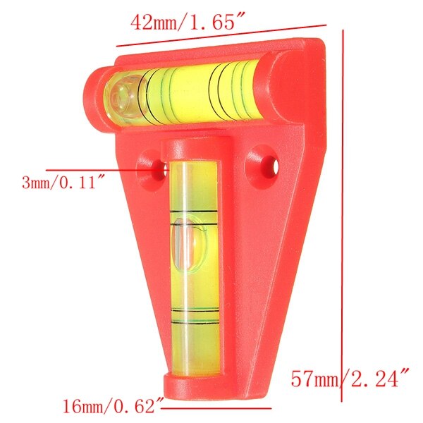 Niveau à bulle niveau à bulle Orange, polyvalent, 2 façons, forme T pour ajuster le niveau d'angle Instrument de mesure