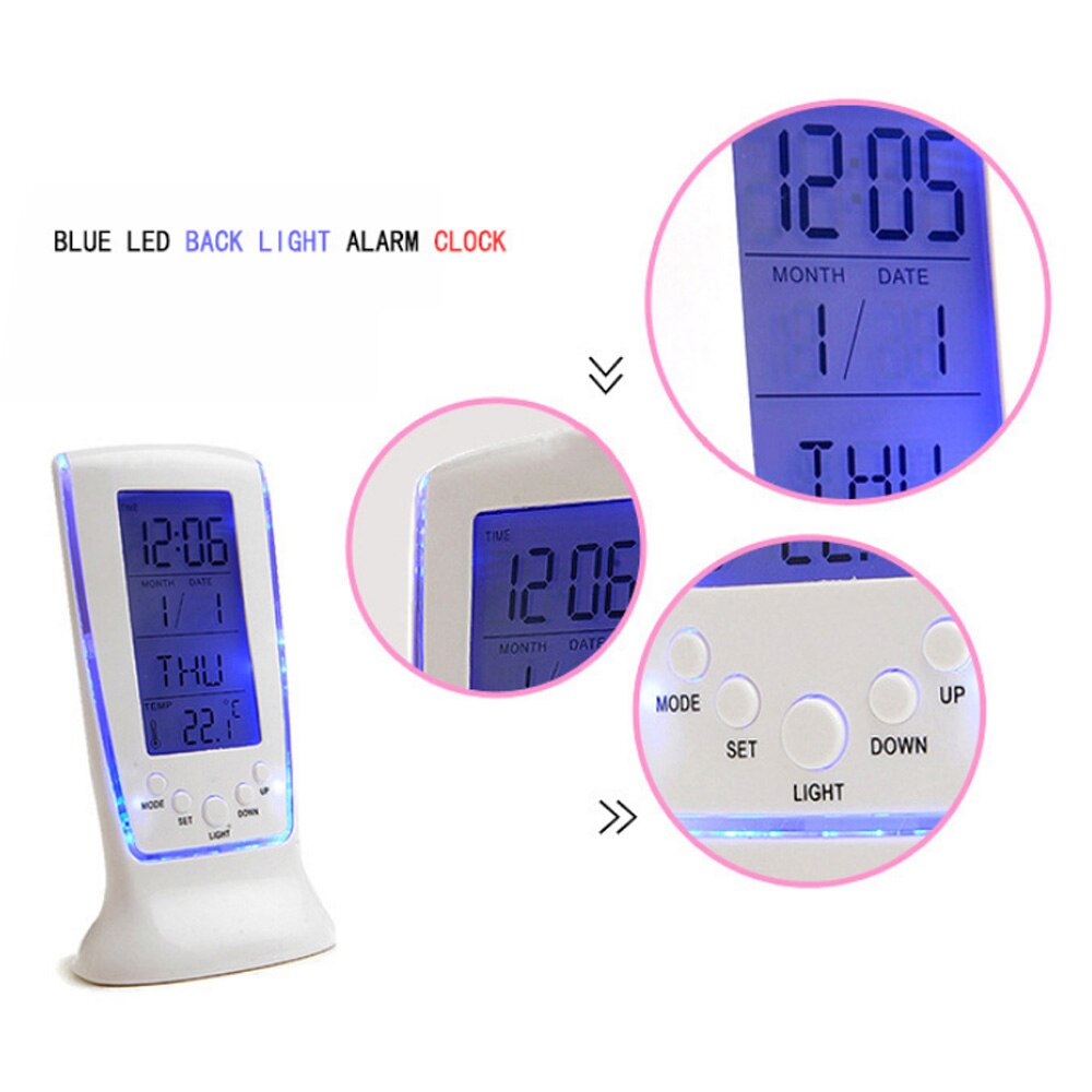 Digital Alarm Clock Large Display Multifunction for Bedrooms with Night light music alarm clock digital thermometer Reverse time