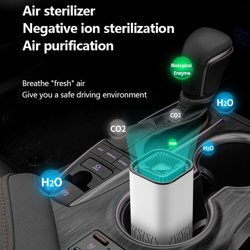 Purificador de aire automático con filtros HEPA auténticos, purificadores de escritorio, filtración, limpiador de aire para coche, Mini purificador de aire de iones negativos para el hogar