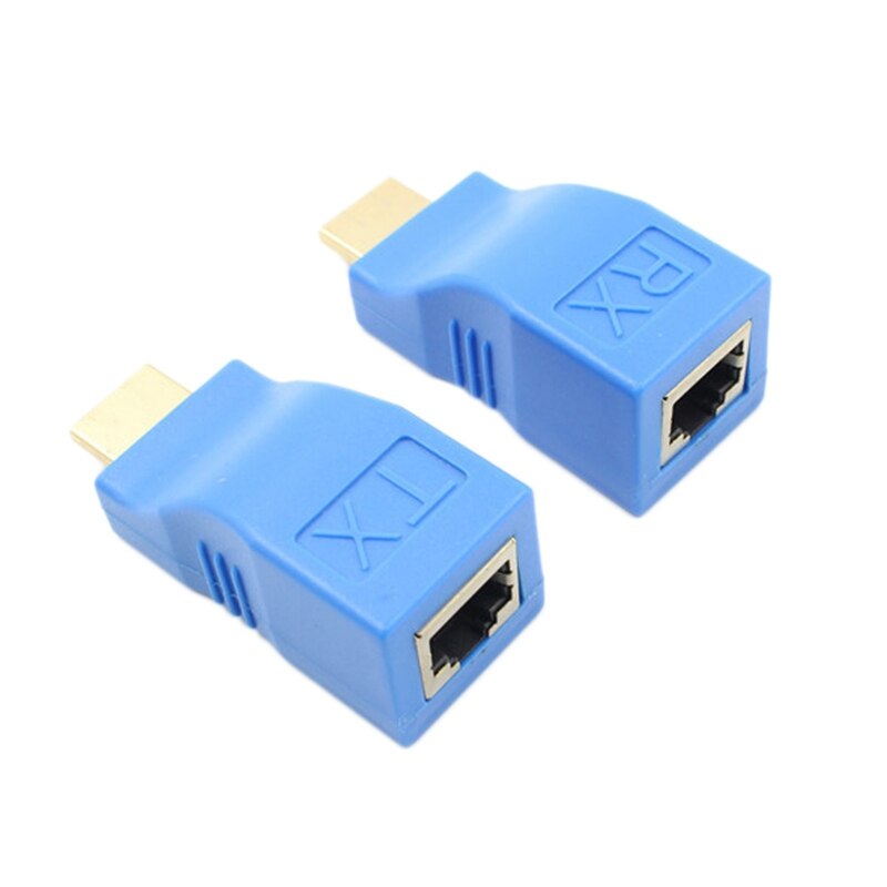Hdmi-extender naar  rj45 lan-netwerkuitbreidingszenderontvanger tx rt cat 5e cat 6 ethernet-kabel  v1.4 30m 4k hd  tv 1080p: Default Title