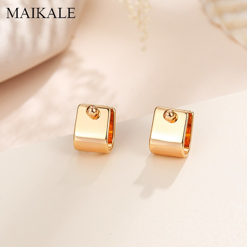 Maikale Meerdere Koreaanse Oorbellen Vierkante Koperen Plated Goud/Zilver Kleur Stud Earring Voor Vrouwen Sieraden Geometrische