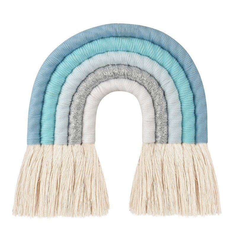 Nodic Stijl 8 Lijnen Hand Geweven Rainbow Macrame Wandtapijt Baby Jongens Baby Meisjes Kids Room Decor Muur Opknoping Decor speelgoed Home Decor