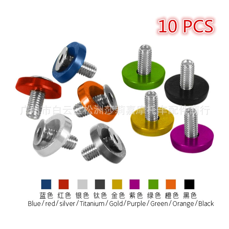 10 PCS motorbike parts fixed frame fairing mountings M6 motorcycle screw nut bolt universal moto screws 6MM scooter accessories