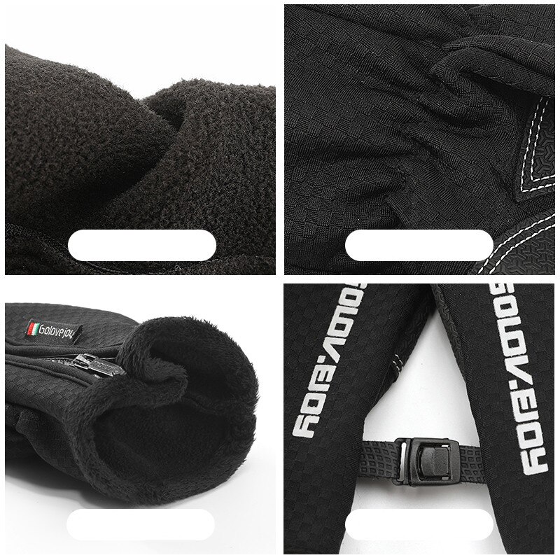 Guantes de invierno gruesos cálidos para hombre guantes negros con pantalla táctil a prueba de viento Guantes Térmicos impermeables para hombres de de para hombres