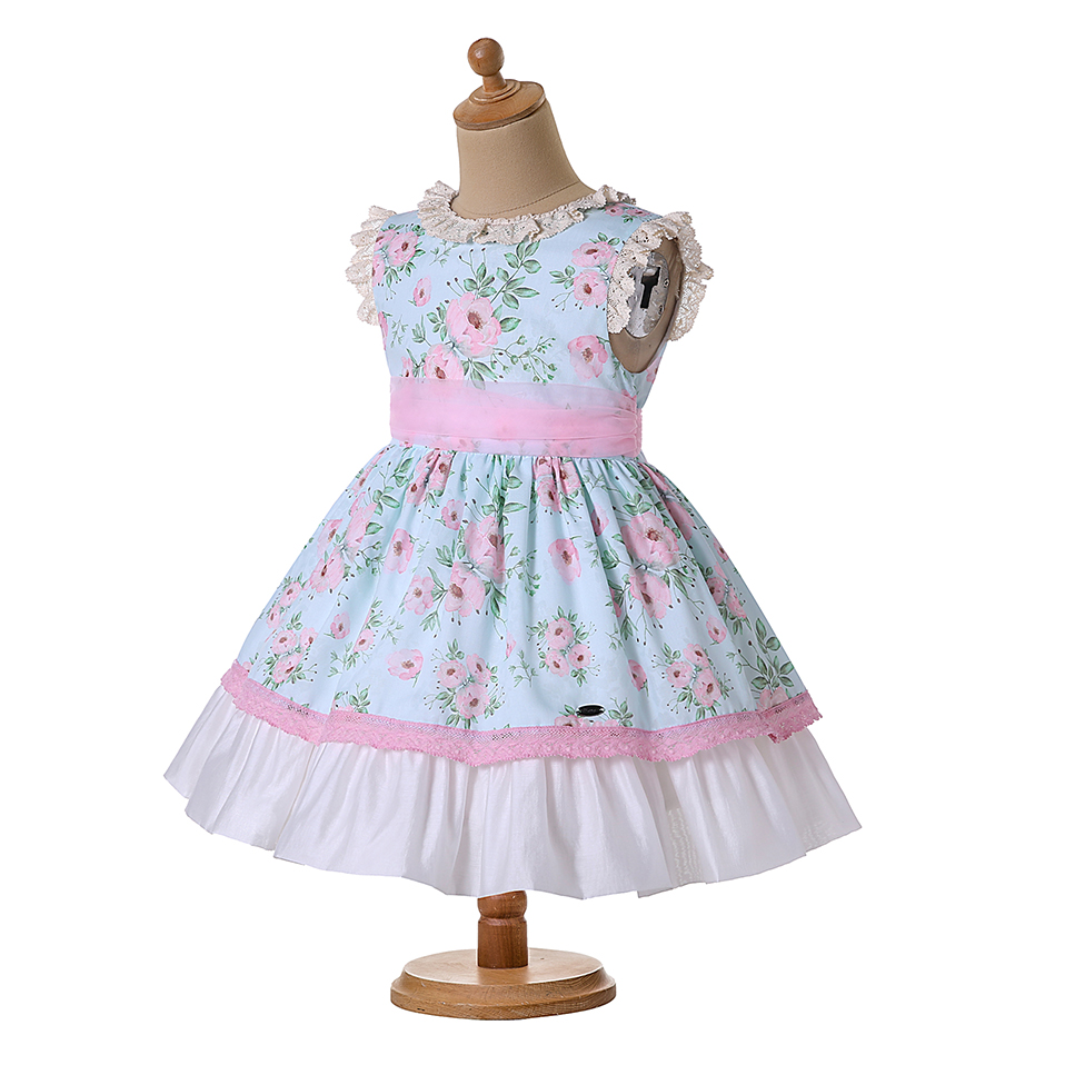 Pettgirl nuovi vestiti per bambini abiti da principessa a fiori per ragazze abito estivo taglia 3 4 5 6 8 10 12 anni bambini e fascia per capelli