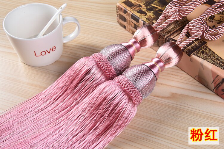 2 st europeisk stil guldhängande bollgardiner tofsar gardinbindningar bandage borstar gardintillbehör: 07