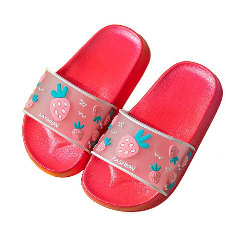 Cute Slippers for Boy Girl Princess Beach Shoes Summer Toddler Kids Fruit Pattern Indoor Baby Slippers PVC Cartoon Kids Slippers