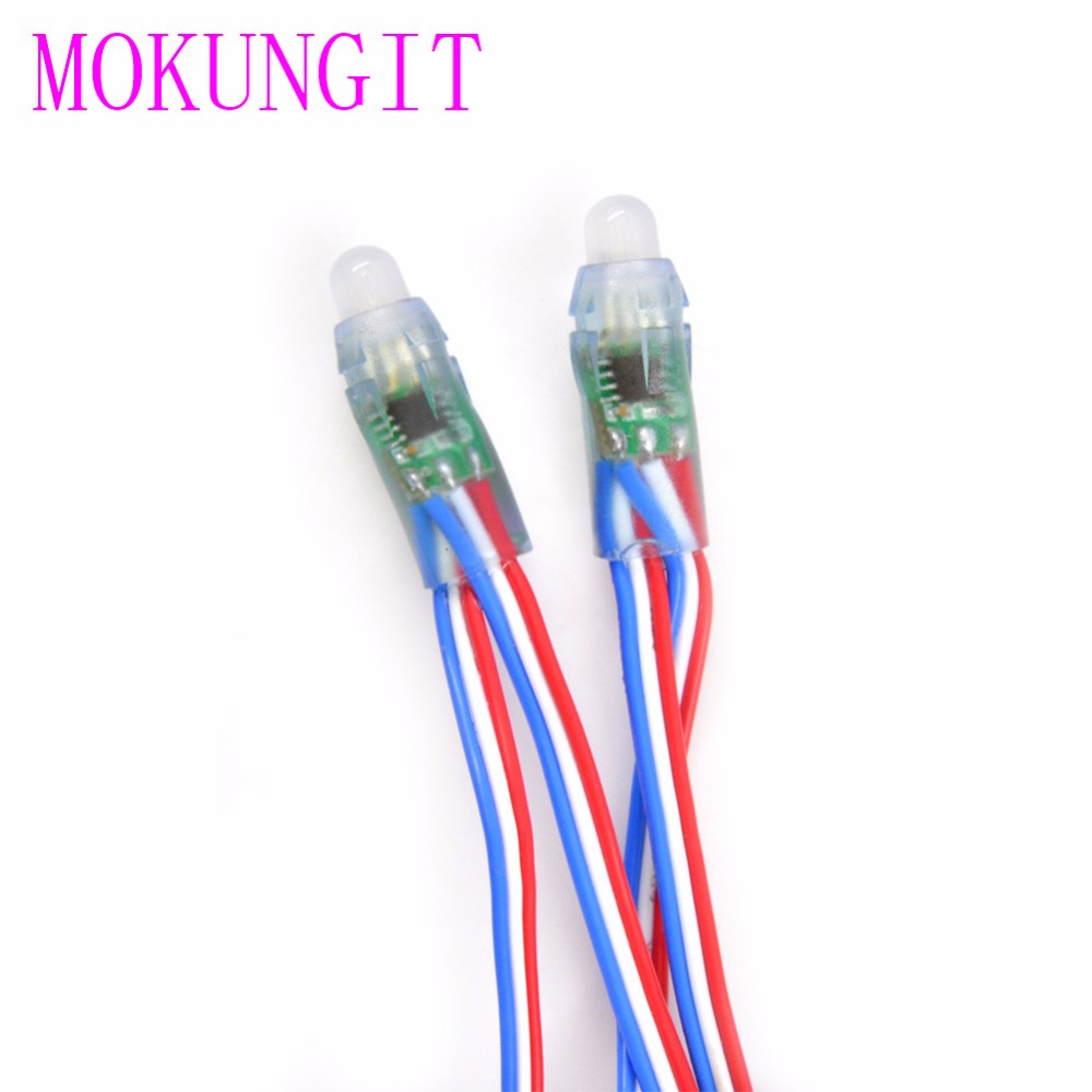 200pcs 5V 12V WS2811 IC 12mm Diffused Digital Punching RGB LED Pixel Module string Light IP68 Waterproof fast