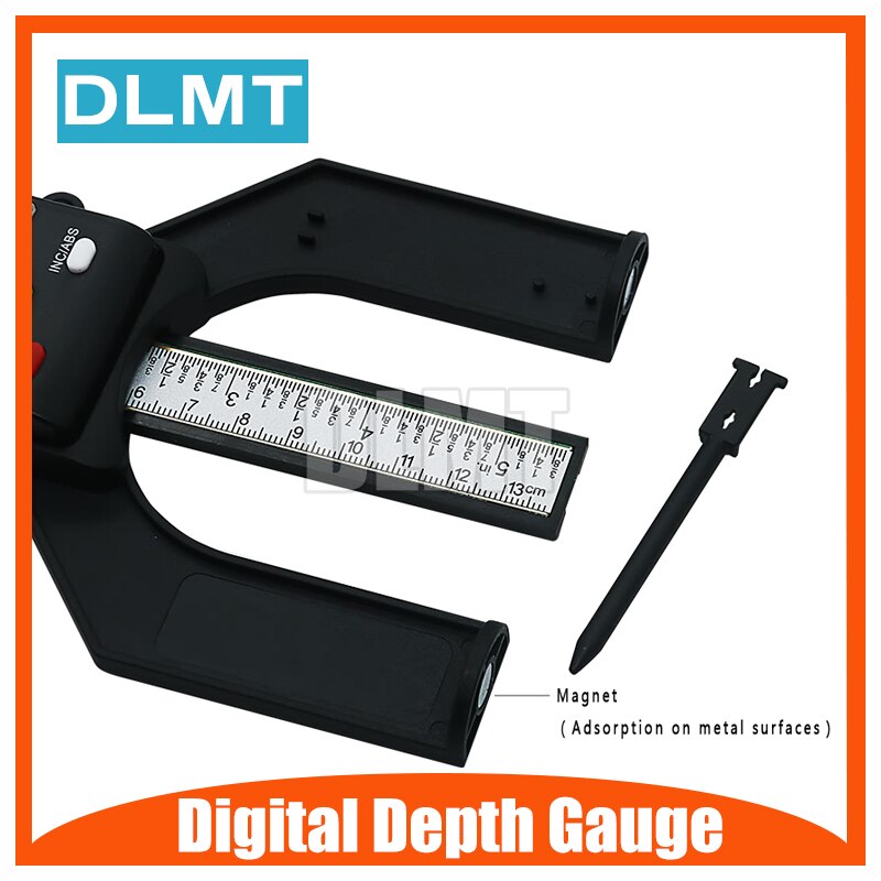 1PCS Digital Depth Gauge 80mm Hand Routers Digital Tread Depth Gauge LCD Magnetic Self Standing Aperture