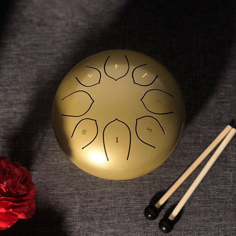 Ätherische trommel , 6 zoll, 8- ton-handpan, tanktrommel, musiktrommeln, perkussionsinstrument, mini-trommeln, instrument, zungentamburin