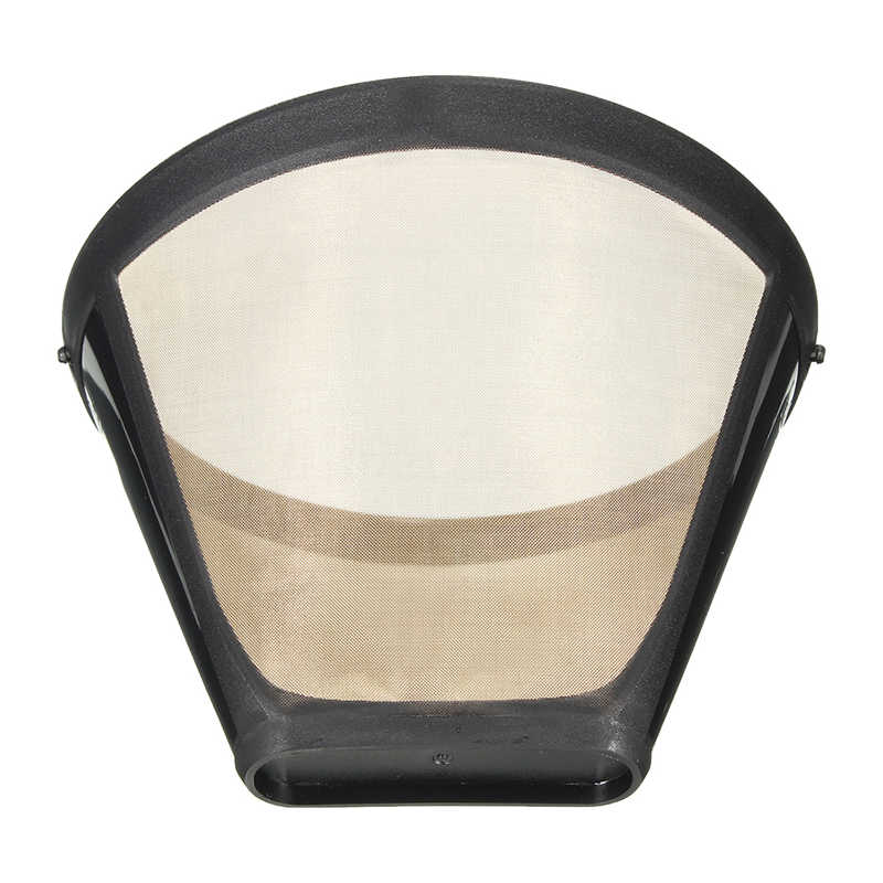 1pc fast gjenbrukbare  #4 kjegleformede kaffefilternettkurv rustfri