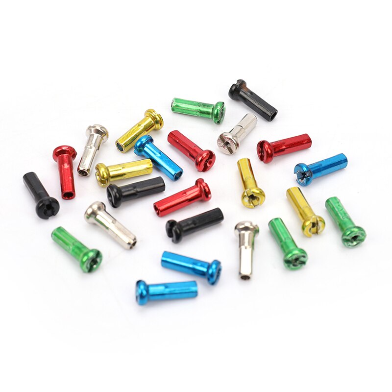 Tapones de hierro para radios de bicicleta de montaña, 10 Uds., 14mm, accesorios coloridos para ciclismo de cobre y plata