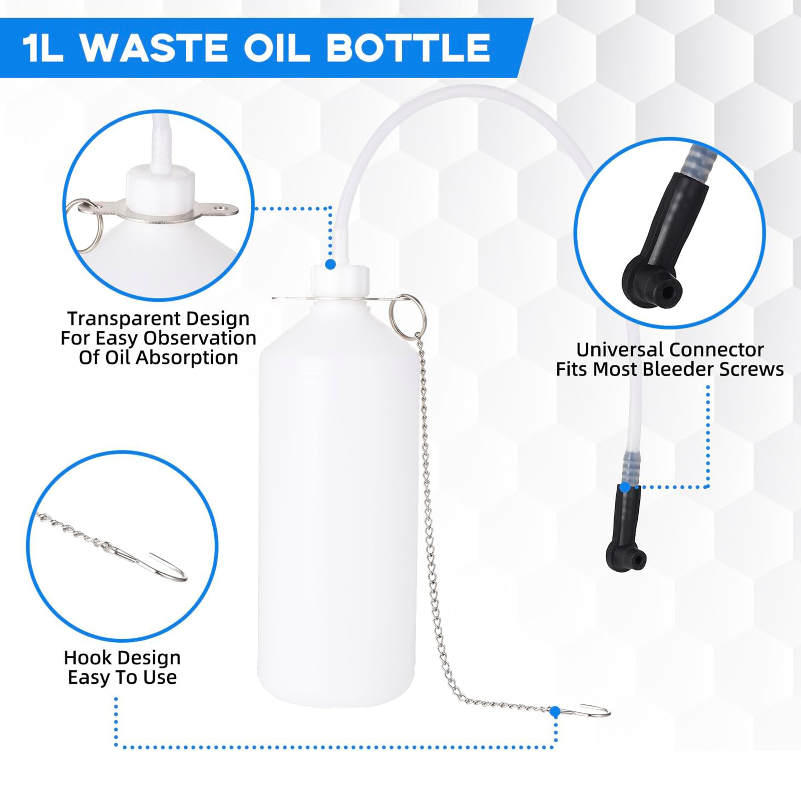 Pot de remplacement d'huile de frein de grande capacité 3L + 1L, outil de remplacement de liquide de frein de voiture, purgeur de liquide de frein avec quatre couvercles