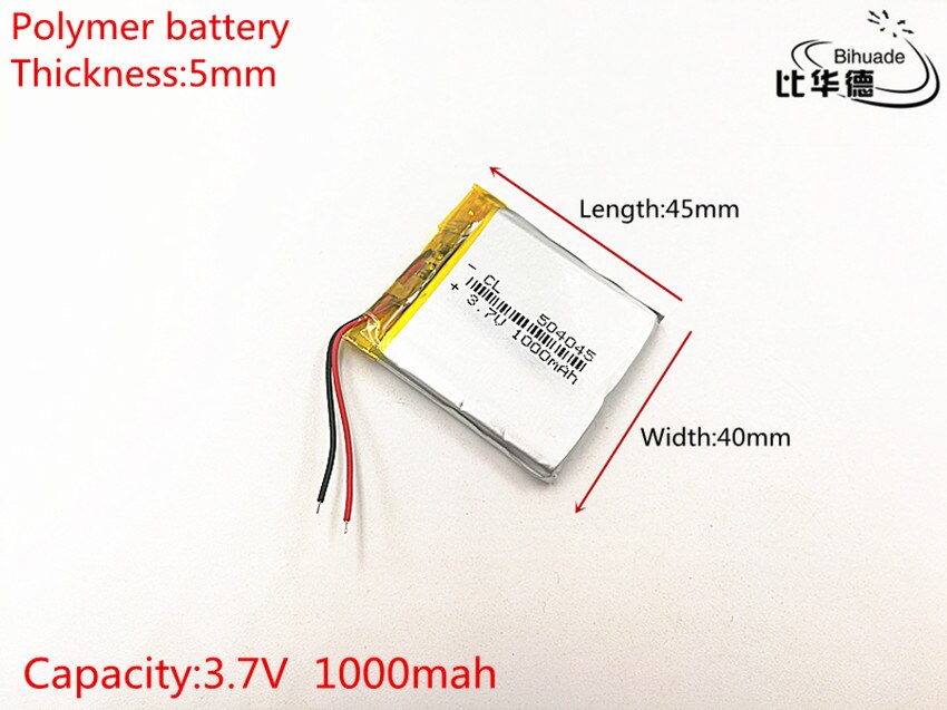 1 teile/los 3,7 V 1000 mAh 504045 Lithium-Polymer Li-Po li ionen Akku zellen Für Mp3 MP4 MP5 spielzeug mobilen bluetooth