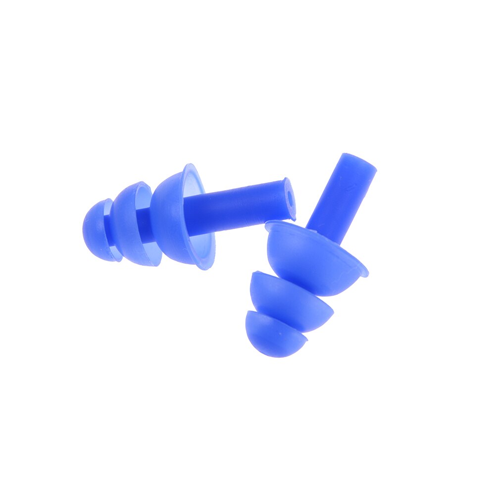 Tapones suaves para los oídos de silicona, impermeables, a prueba de polvo, para buceo, deportes acuáticos, accesorios de natación, 1 par: Blue