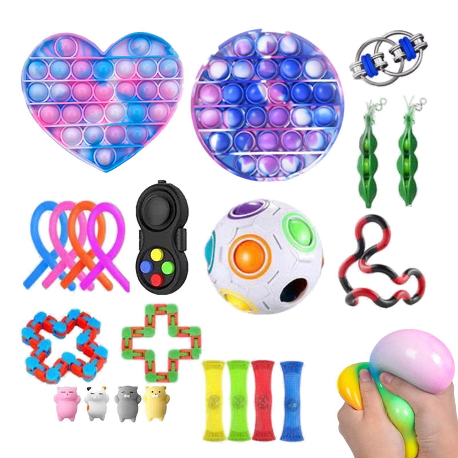 20/21/22Stck Pack Zappeln Sensorischen Spielzeug einstellen betonen Linderung Spielzeug Autismus Angst Linderung betonen Pop blasiert zappeln Spielzeug Für freundlicher Erwachsene: 06