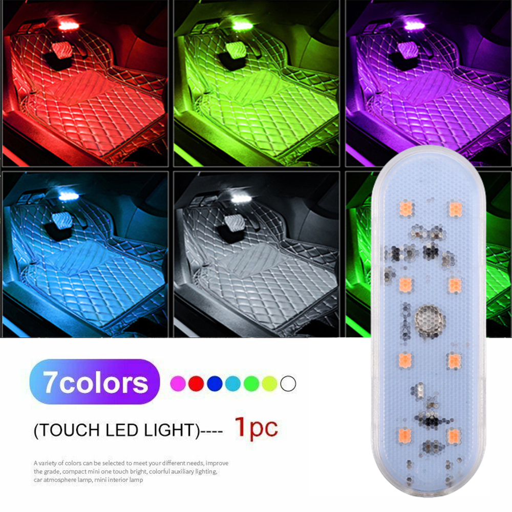 Luz táctil magnética, imanes de techo de mano para coche, lámpara de techo, iluminación interior para coche, luz de lectura nocturna, lámpara de lectura, luces interiores de coche: Verde